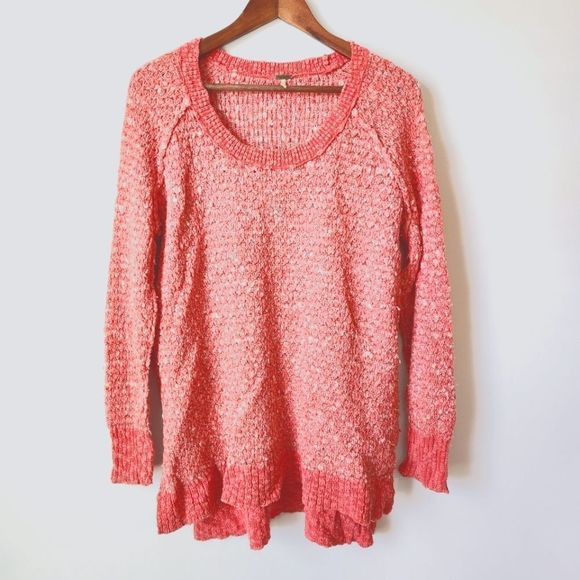 Free People Sweaters - Free People Long Sleeve Coral Sweater Size Small